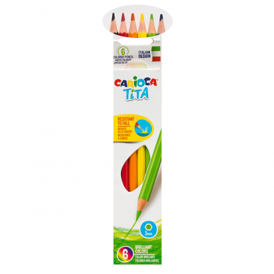 Карандаши цветные 6 цветов, пластик, шестигранный Tita Carioca 42792*