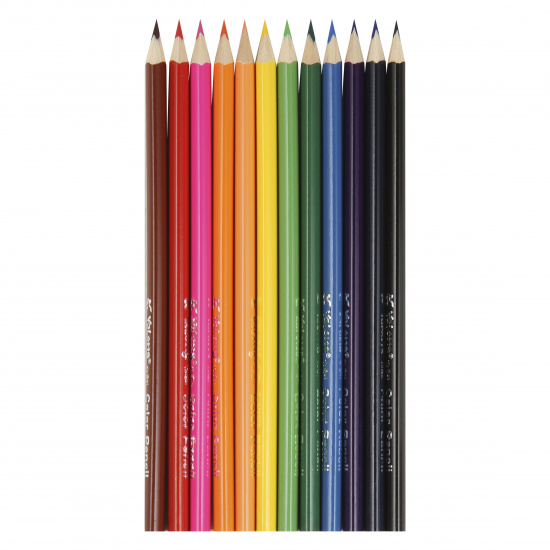 Карандаши цветные 12 цветов, пластик, трехгранный Yalong YL 10005-12