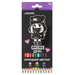 Карандаши цветные 12цв deVENTE Anime Girl шестигранные 5022412 европодвес картонная коробка