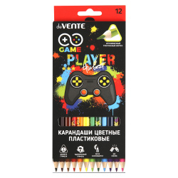 Карандаши цветные 12 цветов, пластик, трехгранный Game deVENTE 5022126