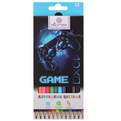 Карандаши цветные, 12 цветов, дерево, шестигранный, GAME, Attomex, 5022616