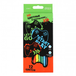 Карандаши цветные 12цв КОКОС ERGO Light Gamer трехгранные 215617 европодвес картонная коробка