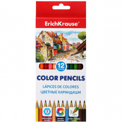 Карандаши цветные 12цв Erich Krause 49882 европодвес картонная коробка