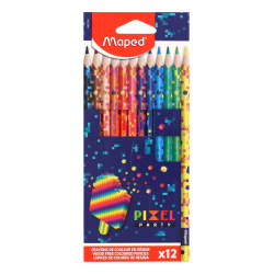 Карандаши цветные 12 цветов, пластик, трехгранный Pixel Party Maped 862204