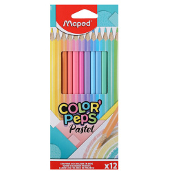 Карандаши цветные 12цв Maped Color'peps Pastel трехгранные 832069 европодвес картонная коробка