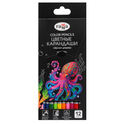 Карандаши цветные 12цв Гамма Классические трехгранные CP12BW_112025 картонная коробка