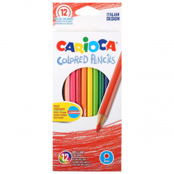 Карандаши цветные 12 цветов, дерево, шестигранный Carioca 40380
