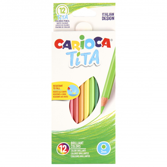 Карандаши цветные 12 цветов, пластик, шестигранный Tita Carioca 42793