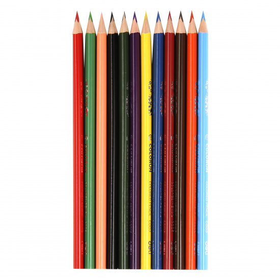 Карандаши цветные 12цв Deli ColoRun+точилка трехгранные EC00307 картонная туба
