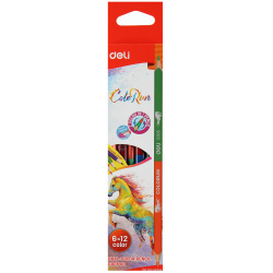 Карандаши 12цв Deli ColoRun трехгран двустор EC00500 европодв к/к