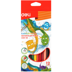 Карандаши 12цв акварел Deli Color Emotion трехгран EC00700 европодв к/к