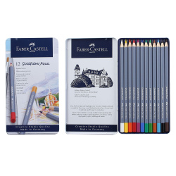 Карандаши 12цв акварел Goldfaber Aqua FC 114612 метал/уп