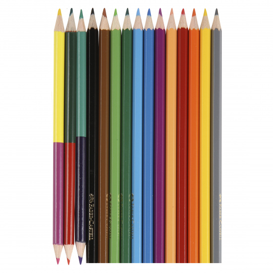 Карандаши цветные 12+6 цветов, дерево, шестигранный, точилка Faber-Castell 110312