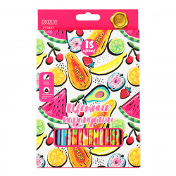 Карандаши цветные 18цв КОКОС ERGO First Juicy Fruits трехгранные 215637 европодвес картонная коробка