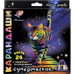 Карандаши цветные, 24 цвета, дерево, трехгранный, супермягкие, Фантазия, Луч, 35С 2321-08