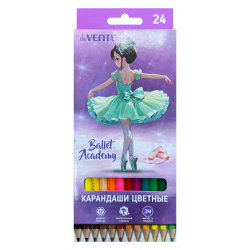 Карандаши цветные 24цв deVENTE Ballet Academy 2М шестигранные 5024535 европодвес картонная коробка