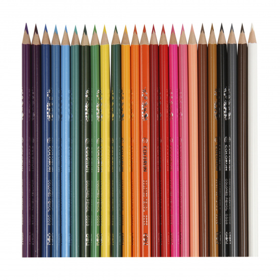 Карандаши цветные 24 цвета, пластик, трехгранный Deli 410933