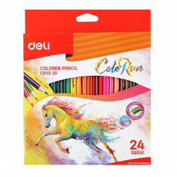 Карандаши 24цв Deli ColoRun трехгран EC00320 европодв к/к