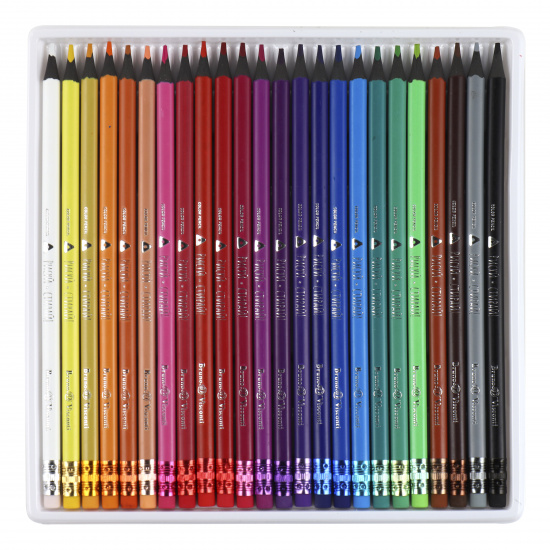 Карандаши цветные 24 цвета, пластик, трехгранный, ластик, точилка BrunoVisconti 30-0122