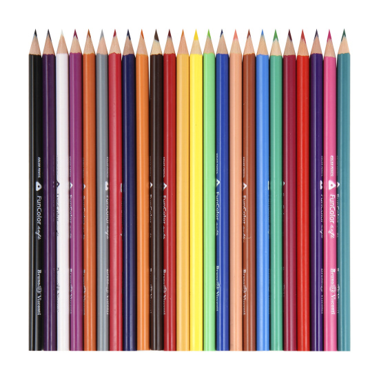 Карандаши цветные 24 цвета, пластик, трехгранный BrunoVisconti 30-0062