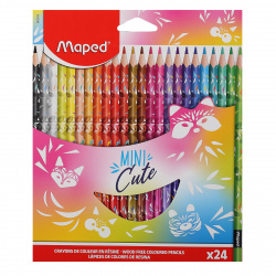 Карандаши цветные 24 цвета, пластик, трехгранный Maped 862203