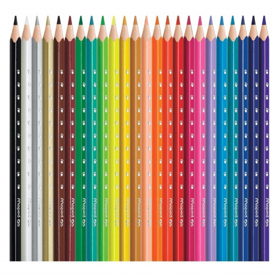 Карандаши цветные 24 цвета, пластик, трехгранный Pulse Maped 862703
