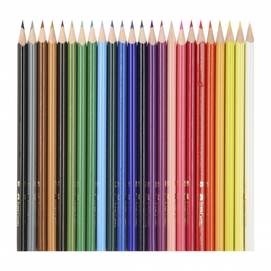 Карандаши цветные 24 цвета, дерево, трехгранный, точилка Faber-Castell 120524