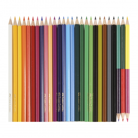Карандаши цветные 24+6 цветов, дерево, шестигранный, точилка Faber-Castell 110324