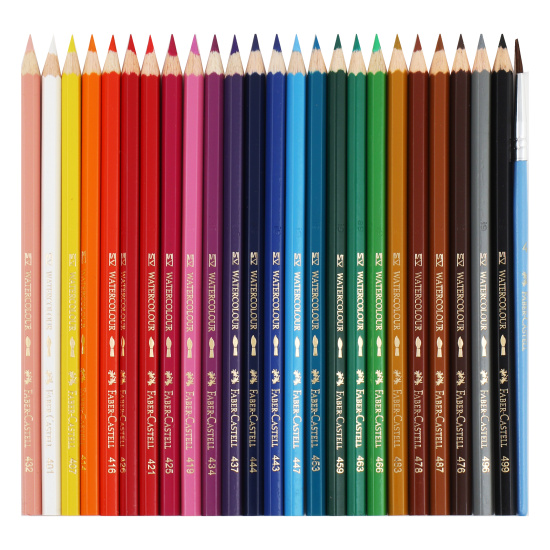 Карандаши цветные акварельные 24 цвета, дерево, шестигранный, картонная коробка Faber-Castell 114425