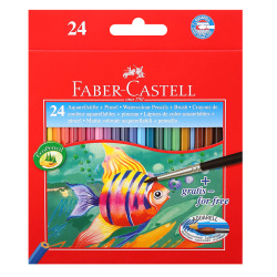 Карандаши цветные акварельные 24 цвета, дерево, шестигранный, картонная коробка Faber-Castell 114425