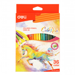 Карандаши 36цв Deli ColoRun трехгран EC00330 европодв к/к