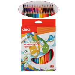 Карандаши 36цв акварел Deli Color Emotion трехгран EC00730 европодв к/к