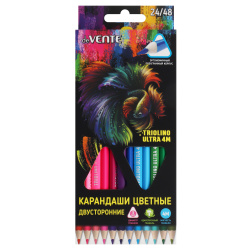 Карандаши цветные, 48 цветов, дерево, трехгранный, Triolino Ultra 4М, deVENTE, 5025501