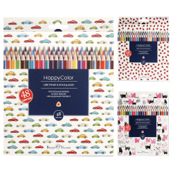 Карандаши 48цв HappyColor трехгран 30-0074 ассорти европодв к/к