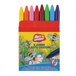 Мелки пластиковые 8 цветов, d-12 мм, круглый, утолщенные, картонная коробка, европодвес ArtBerry Erich Krause 33113