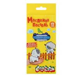 Карандаши восковые, 12 цветов, картонная коробка, европодвес, Каляка-Маляка, КВПШ12