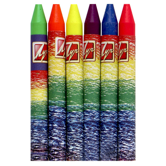 Карандаши восковые 6 цветов, d-9 мм, круглый, флуоресцентные, картонная коробка, европодвес Луч 15С 1054-08