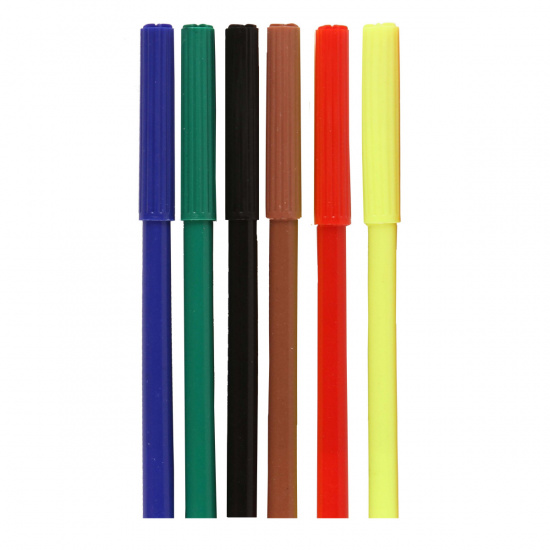 Фломастеры 6 цветов, корпус круглый, конический, смываемые, колпачок вентилируемый Macaroons Pastel КОКОС 210781