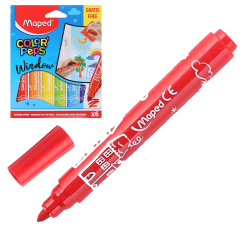 Фломастеры 6цв Color'peps Window Maped для рисования на стекле 844820 к/к