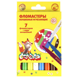 Фломастеры 7цв+1поглотитель чернил магич Каляка Маляка смыв ФИКМ08 вент колп европодв к/к