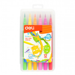 Фломастеры 12цв Deli Color Emotion кисточки EC10304 пл/уп