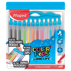 Фломастеры, 12 цветов, корпус круглый, конический, смываемые, Ocean, Color'peps, Maped, 845045