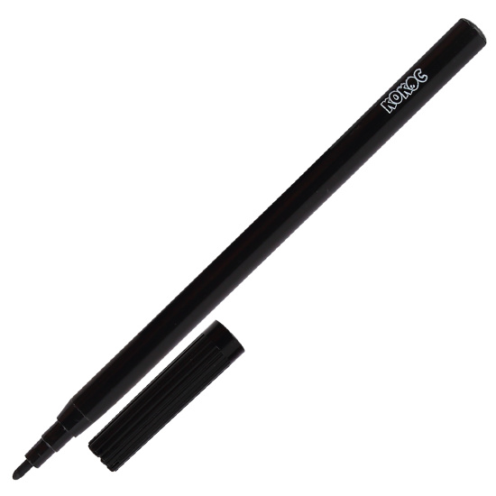 Фломастеры, 18 цветов, корпус круглый, конический, смываемые, колпачок вентилируемый, Панда, КОКОС, 252553