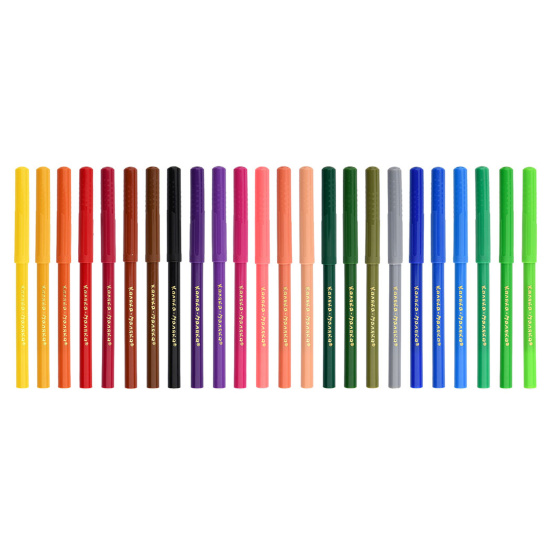 Фломастеры, 24 цвета, корпус круглый, конический, смываемые, колпачок вентилируемый, Каляка-Маляка, ФКМ24