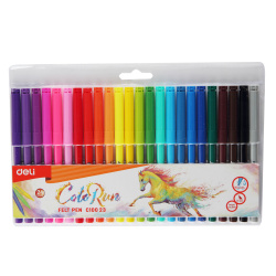 Фломастеры 24цв Deli ColoRun смыв EC10023 вент колп европодв пласт/уп