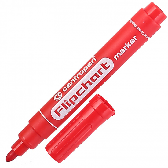 Маркер для флипчартов, водный, пулевидный, 2,5 мм, цвет красный Flipchart Centropen 8550/01-04
