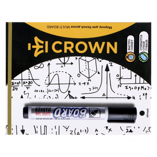 Маркер для доски пулевидный, 3,0 мм, стираемые, цвет черный Crown CBM-1000