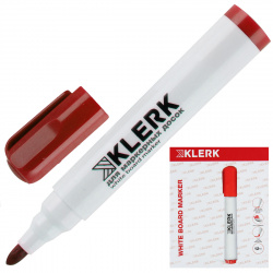 Маркер для доски пулевидный, 1,5-3 мм, стираемые, цвет красный KLERK 200746-2
