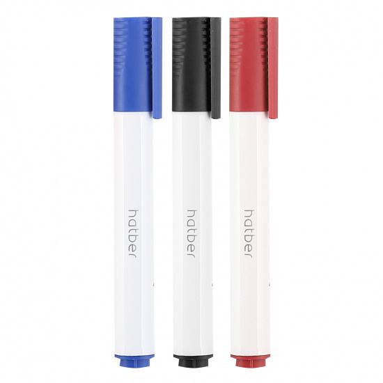 Набор маркеров для доски 3 шт, пулевидный, 2,0 мм, цвет 3 цвета, упаковка ПВХ, европодвес Hatber WB_066140