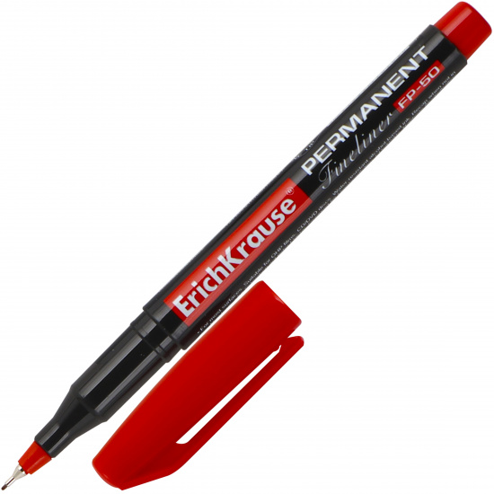 Маркер перманентный 0,6 мм, капиллярный, цвет красный Erich Krause 37070